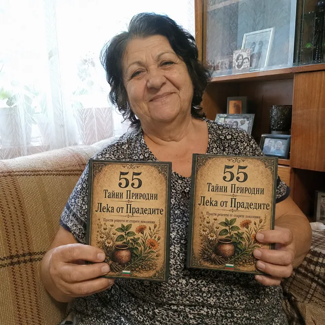 Стоянка на дивана, с две книги в скута